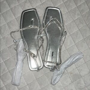 Fashion Nova Silver Sandals Chic Design